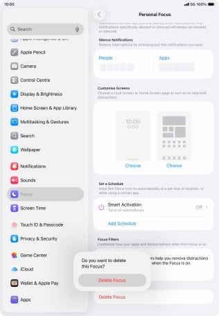 Press Delete Focus. Press Delete Focus.
