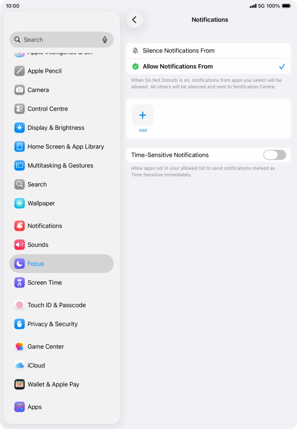 Press the indicator next to 