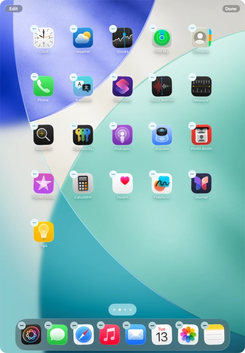 To remove an application from Dock, press and hold the required application and drag it upwards from Dock. To remove an application from Dock, press and hold the required application and drag it upwards from Dock.