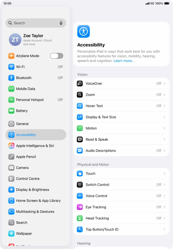 Press Display & Text Size. Press Display & Text Size.