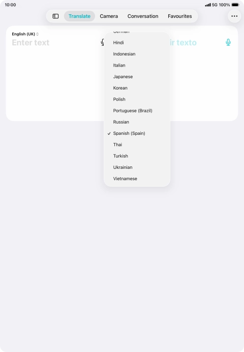 Press the required target language. Press the required target language.