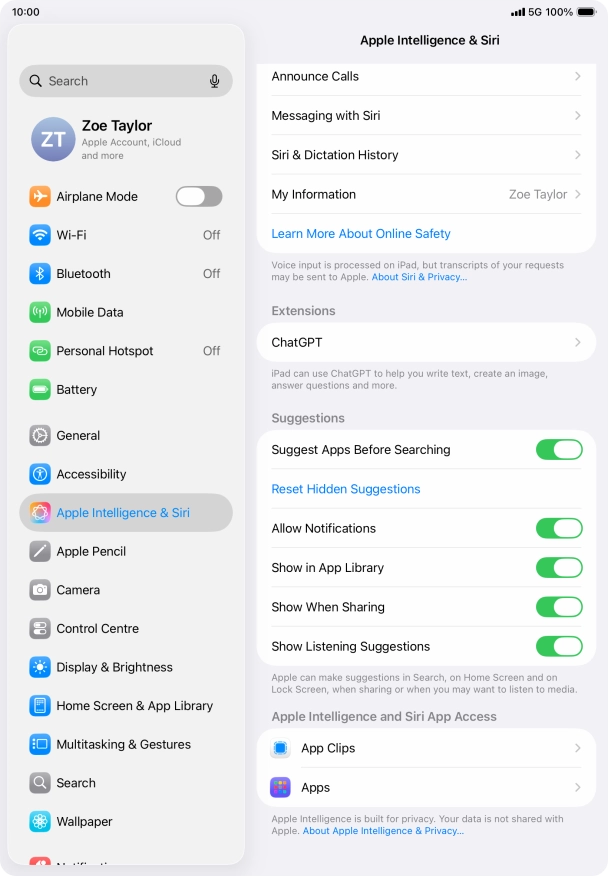 Press the required app. Press the required app.