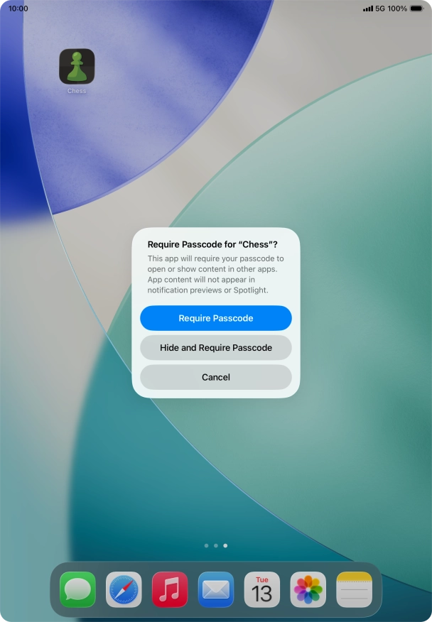 Press Require Passcode. Press Require Passcode.