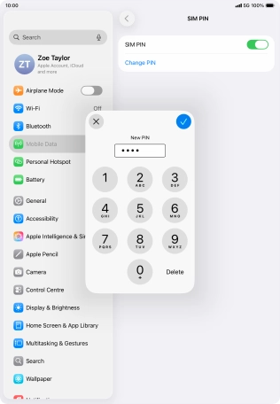 Key in a new four-digit PIN and press the confirm icon. Key in a new four-digit PIN and press the confirm icon.
