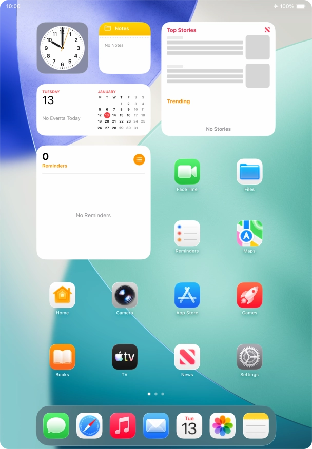 The flight mode icon shows that flight mode is turned on.