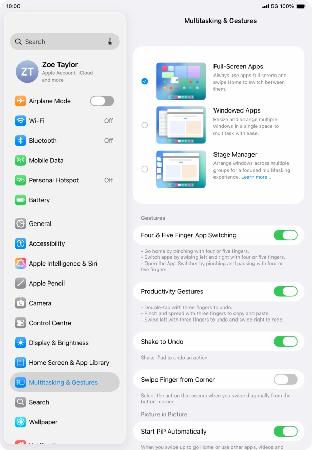 Press Windowed Apps. Press Windowed Apps.