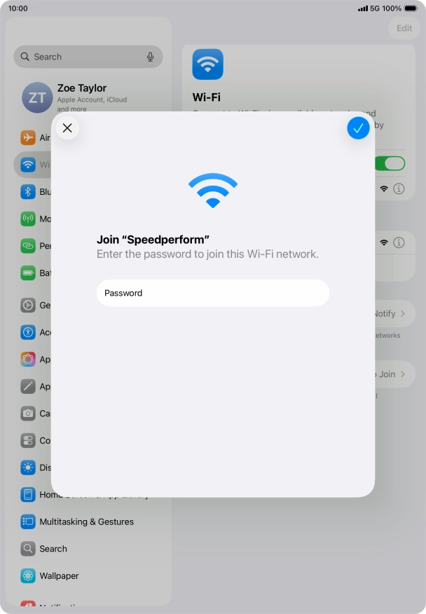 Press the confirm icon. Press the confirm icon.