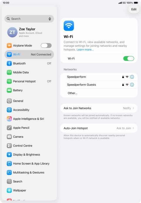 Press the required Wi-Fi network and key in the password for the Wi-Fi network. Press the required Wi-Fi network and key in the password for the Wi-Fi network.