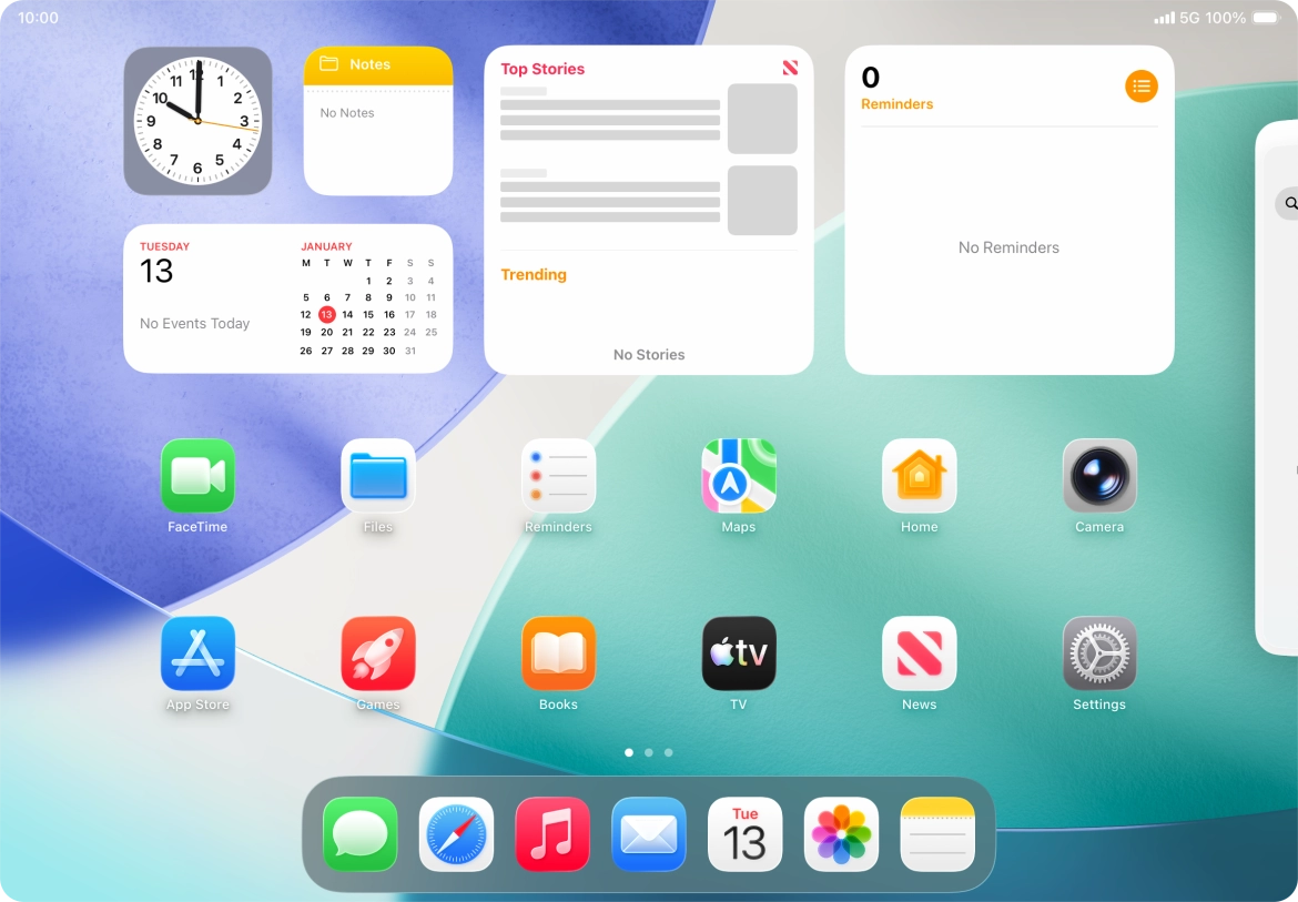 Press the required application. Press the required application.