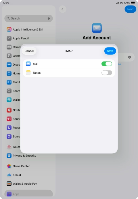 Press Save. Your email account has now been set up. To select more settings for incoming and outgoing server, proceed with the following steps. Press Save. Your email account has now been set up. To select more settings for incoming and outgoing server, proceed with the following steps.
