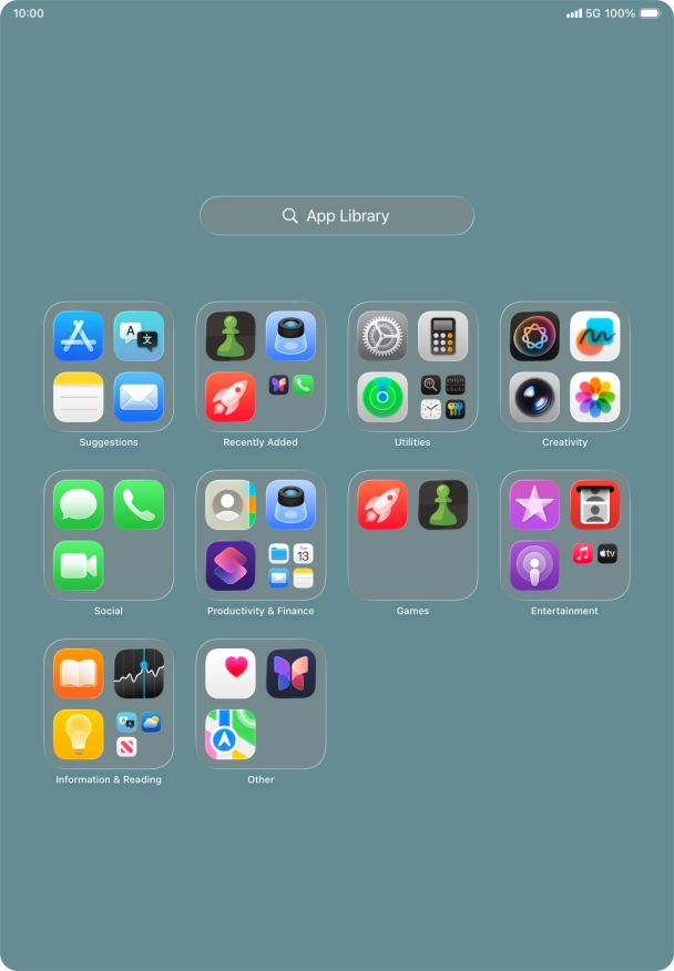 Press the required app. Press the required app.
