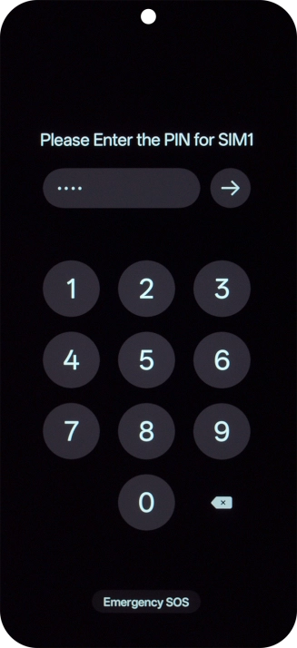 If your SIM is locked, key in your PIN and press arrow right.
