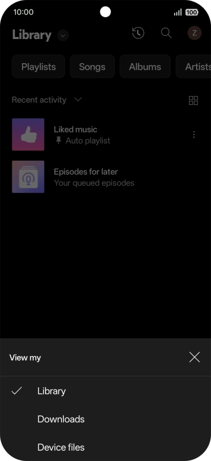 Press the required category and go to the required audio file.