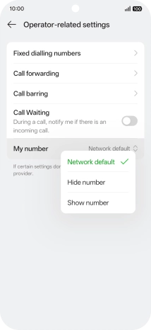 Press Show number to turn on caller identification.