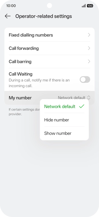 Press Show number to turn on caller identification.