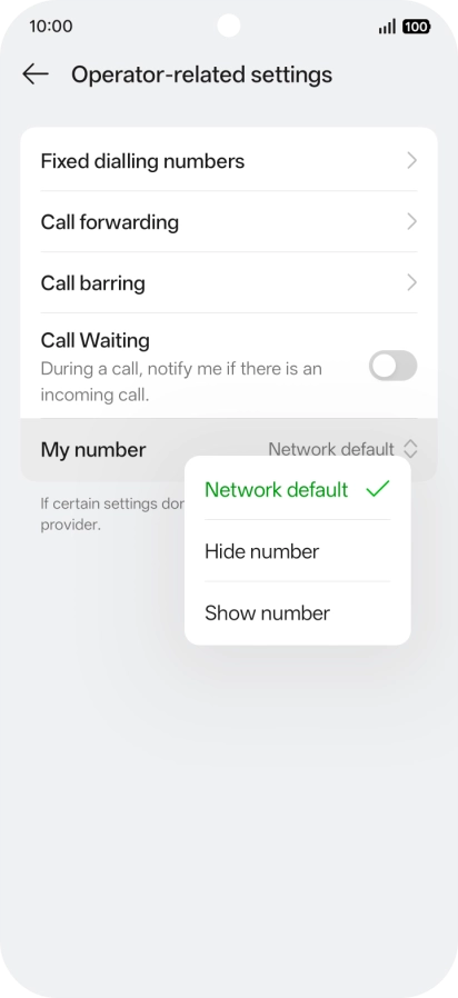 Press Show number to turn on caller identification.