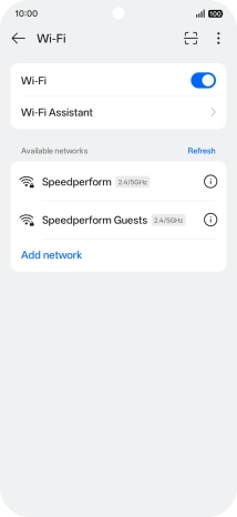 Press the required Wi-Fi network.