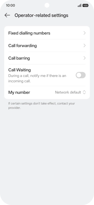 Press Call forwarding.