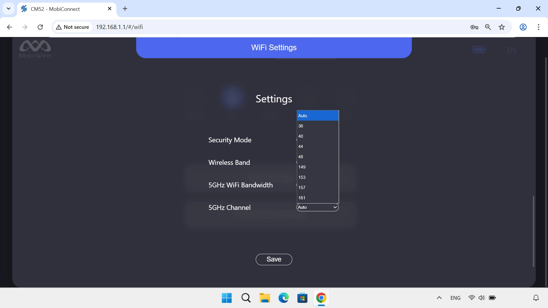Click the required channel.