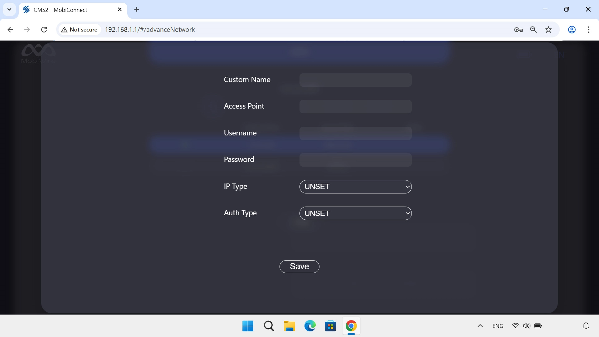 Click the field next to 