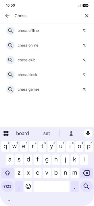 Key in the name or subject of the required app and press the search icon.