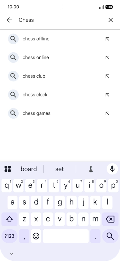 Key in the name or subject of the required app and press the search icon.