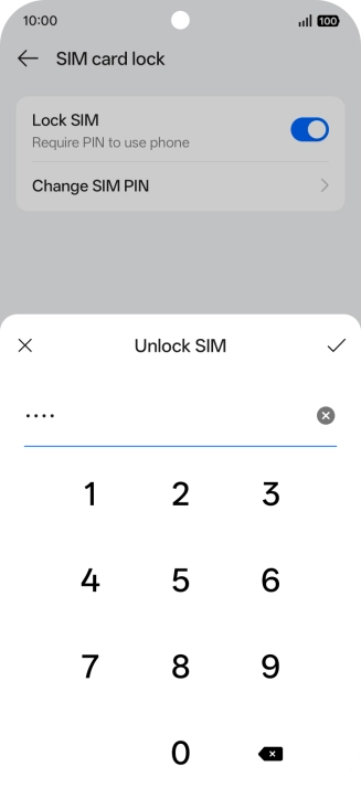 Key in your PIN and press the confirm icon.