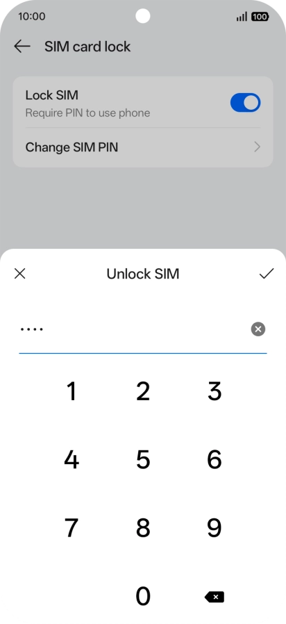 Key in your PIN and press the confirm icon.