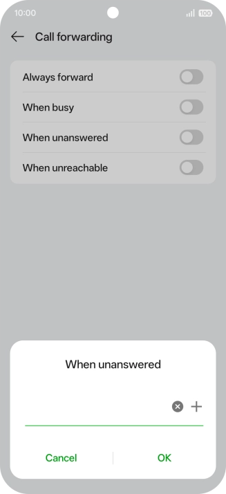 Key in +61414121121 and press OK.