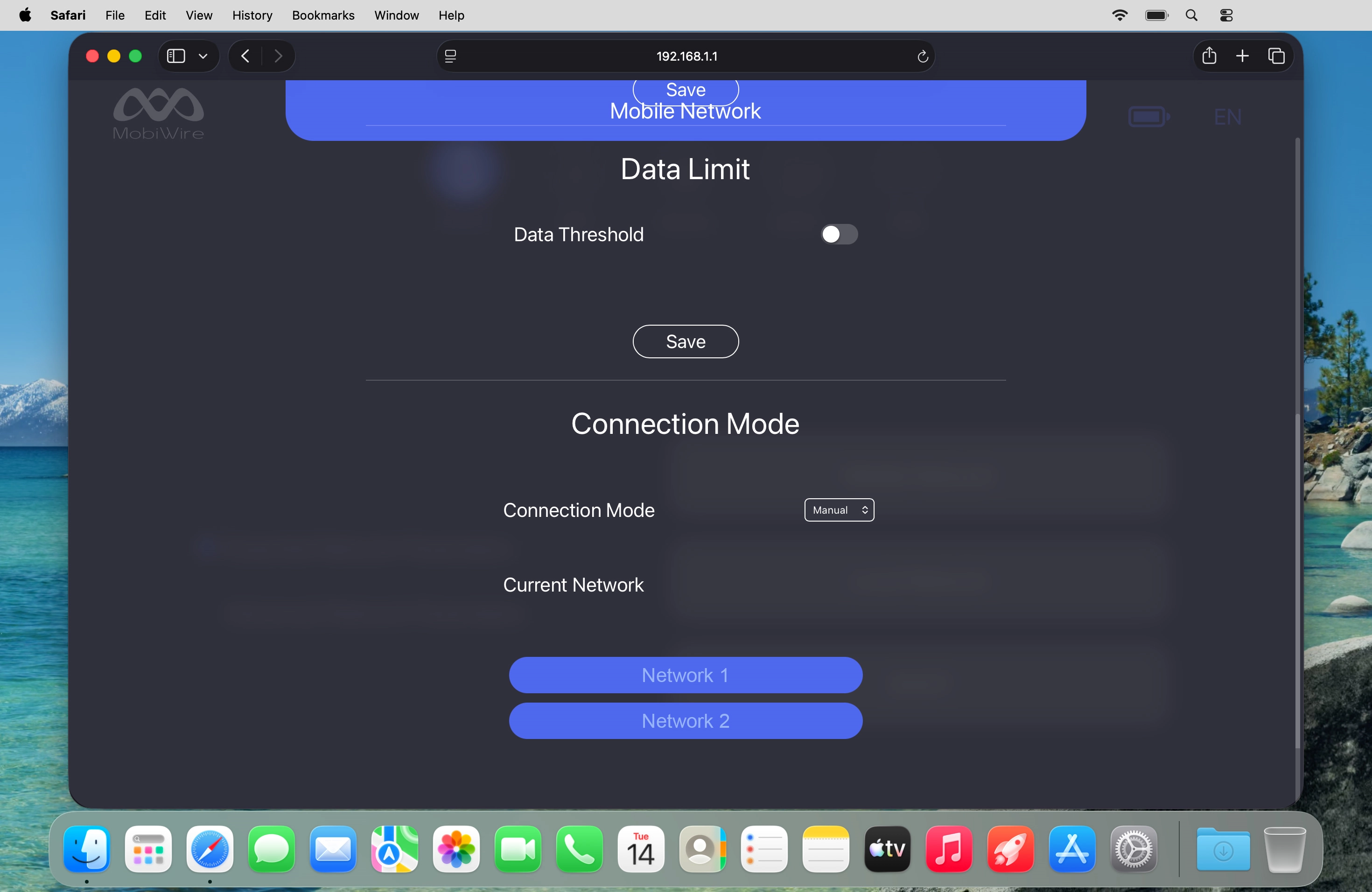 Click the required network.