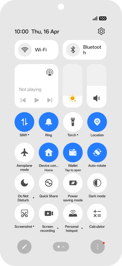 Press the settings icon.