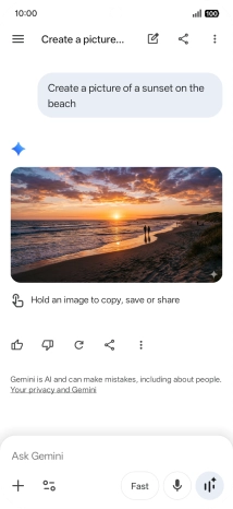 You can also ask Gemini to generate a picture based on your description.