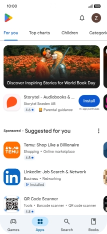Press the profile icon.