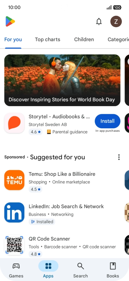 Press the profile icon.