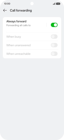 Press the indicator next to the required divert type.