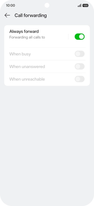 Press the indicator next to the required divert type.