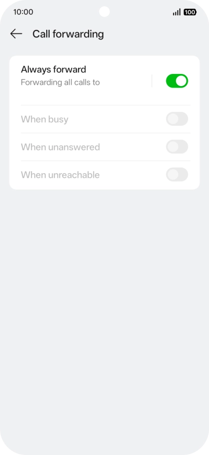 Press the indicator next to the required divert type.