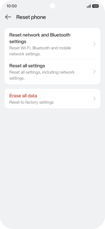 Press Reset network and Bluetooth settings.