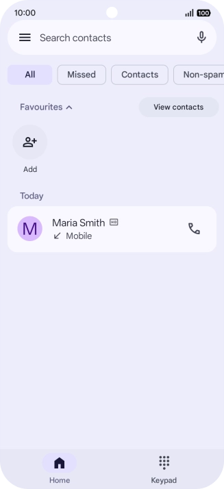 Press the menu icon.