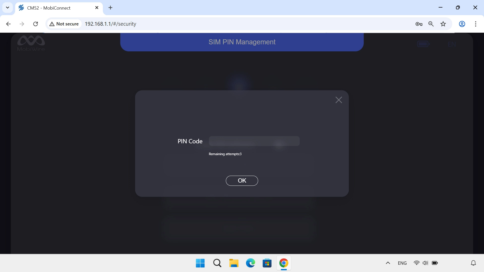Click the field next to 