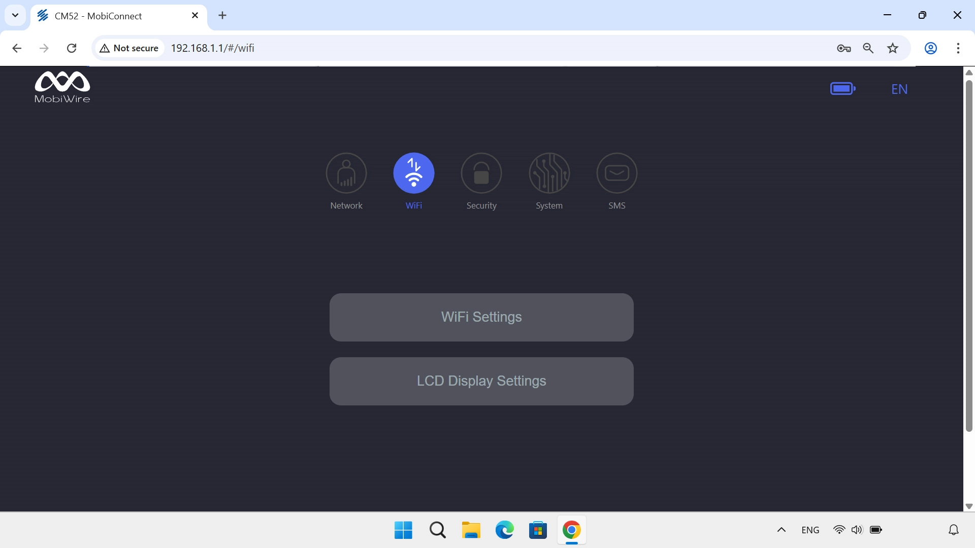 In WiFi, you can change your router's Wi-Fi settings.