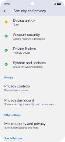Press More security and privacy.