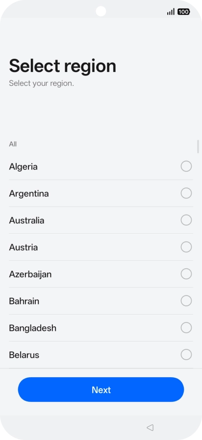 Press the required country or area.