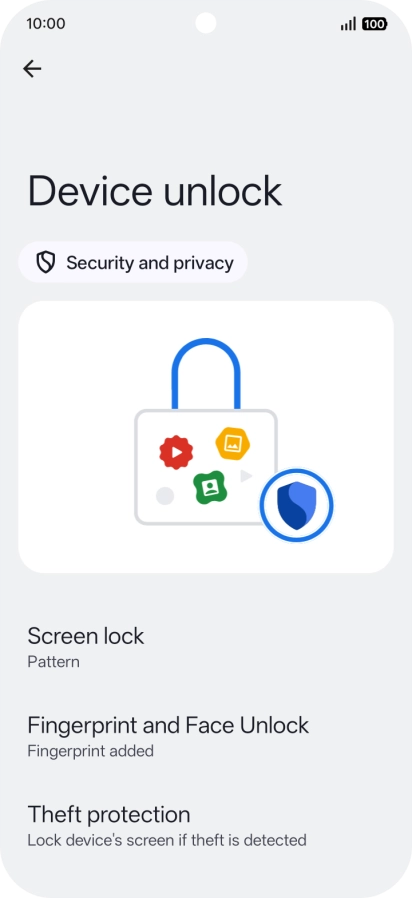 Press Screen lock and key in the additional phone lock code you created earlier.