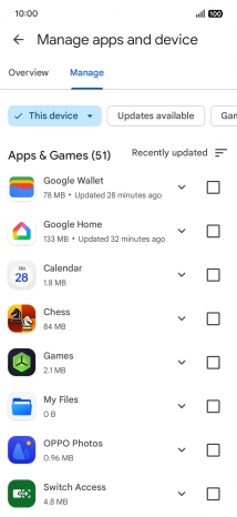 Press the required app.