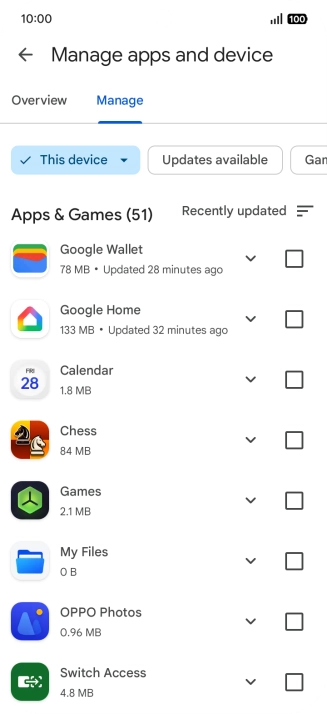 Press the required app.