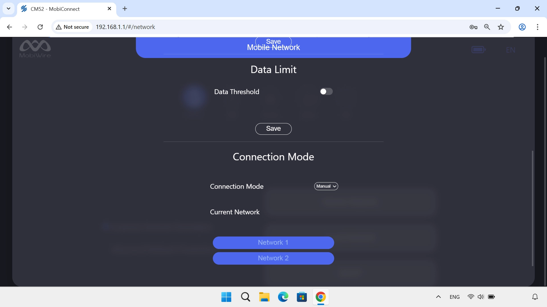 Click the required network.