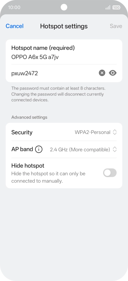 Press the field below 