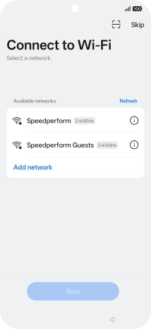 Press the required Wi-Fi network.