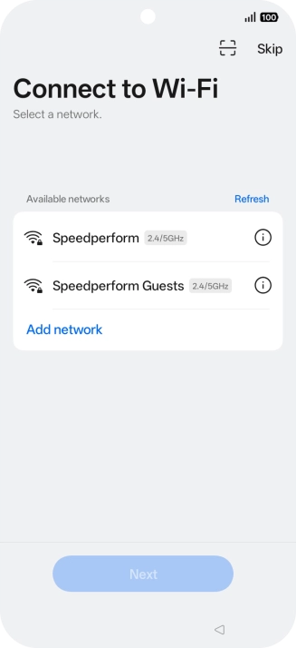 Press the required Wi-Fi network.